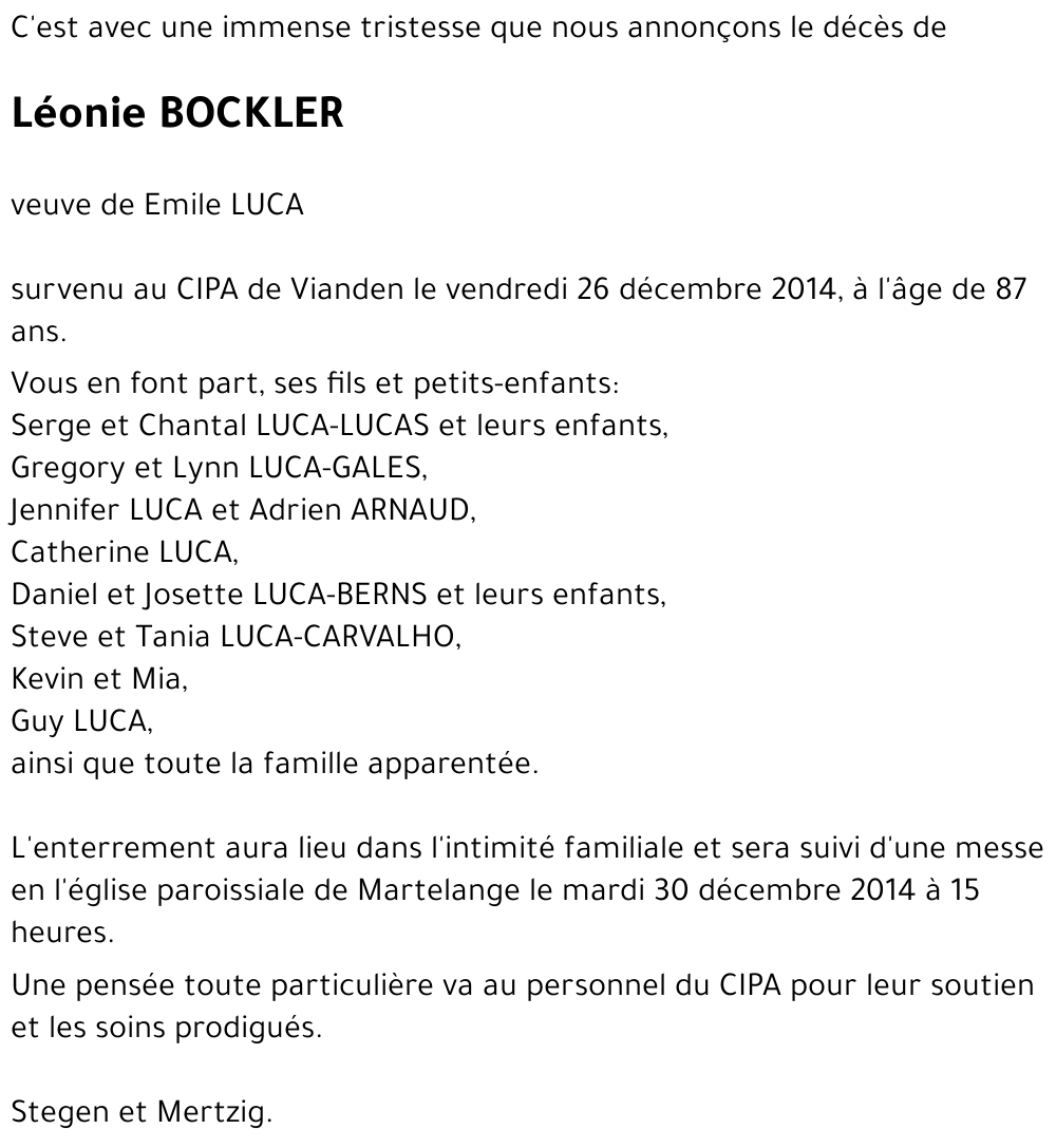 Léonie BOCKLER