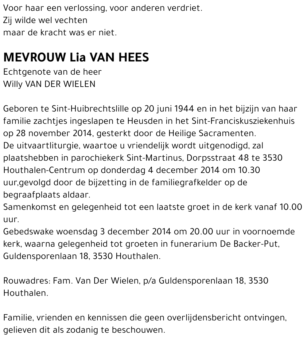 Lia VAN HEES