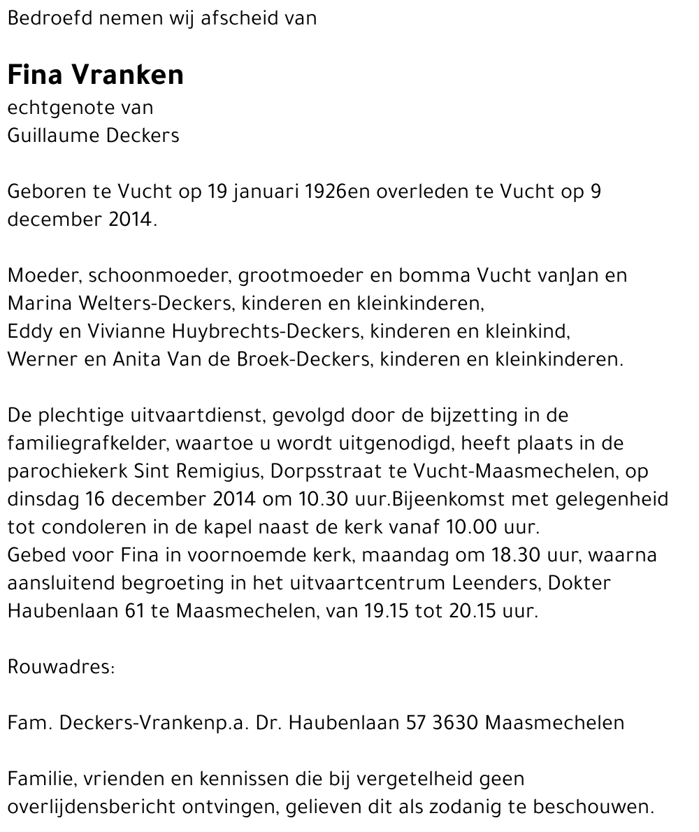 Maria Josephina Vranken