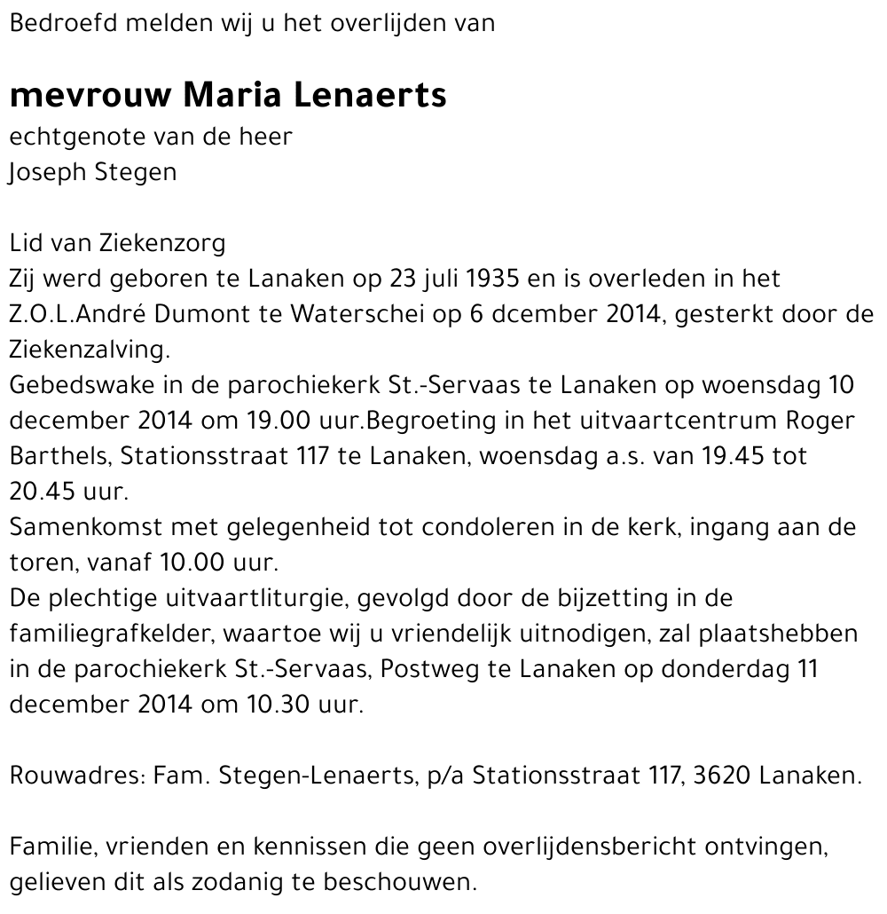 Maria Lenaerts
