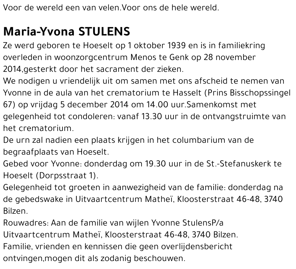 Maria-Yvona STULENS