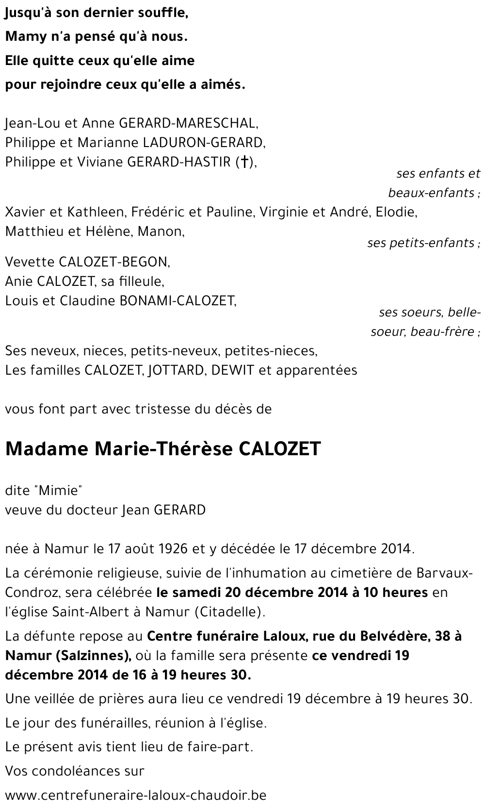 Marie-Thérèse CALOZET