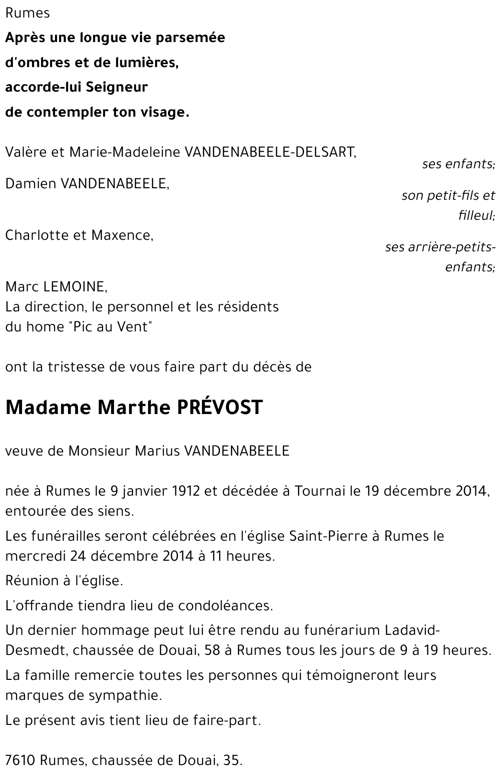 Marthe PRÉVOST