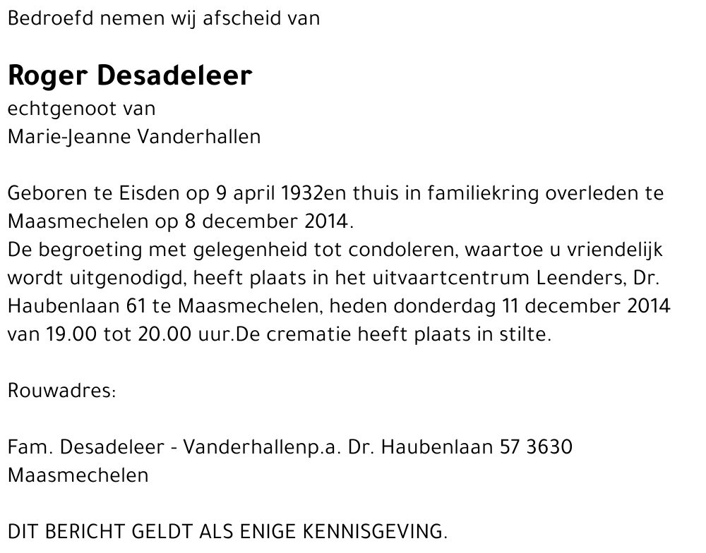 Roger Desadeleer