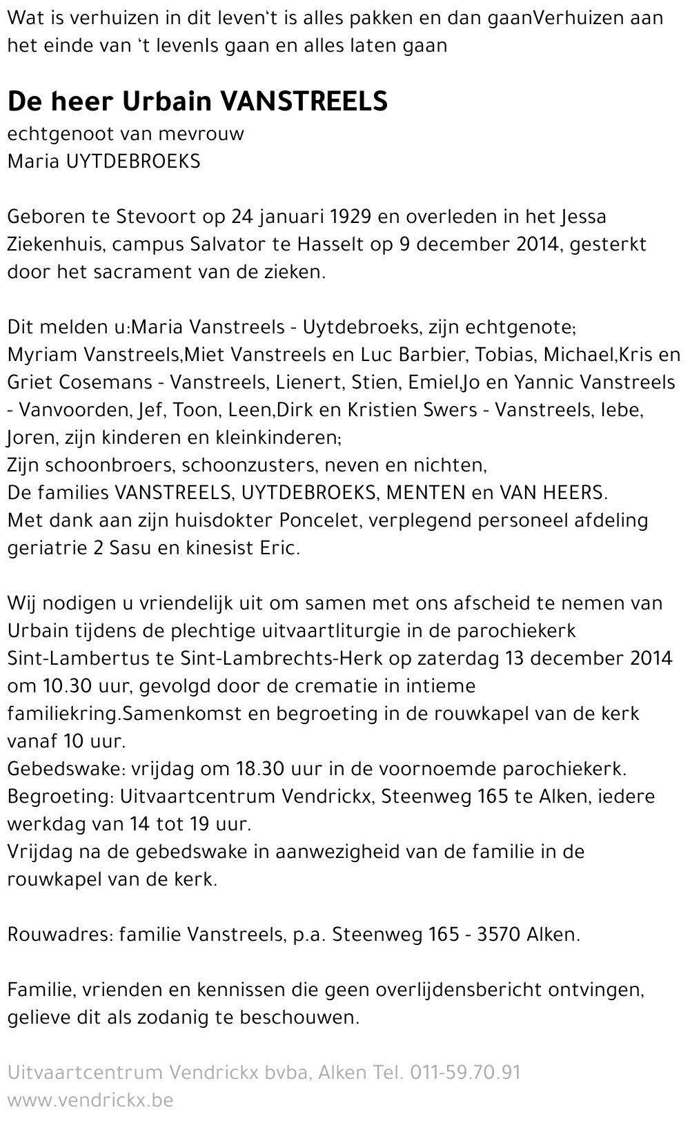 Urbain VANSTREELS