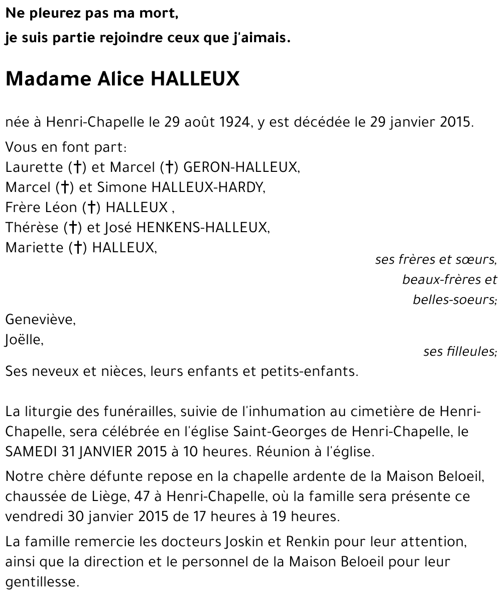 Alice HALLEUX