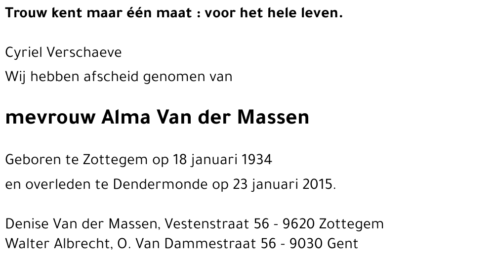 Alma Van der Massen