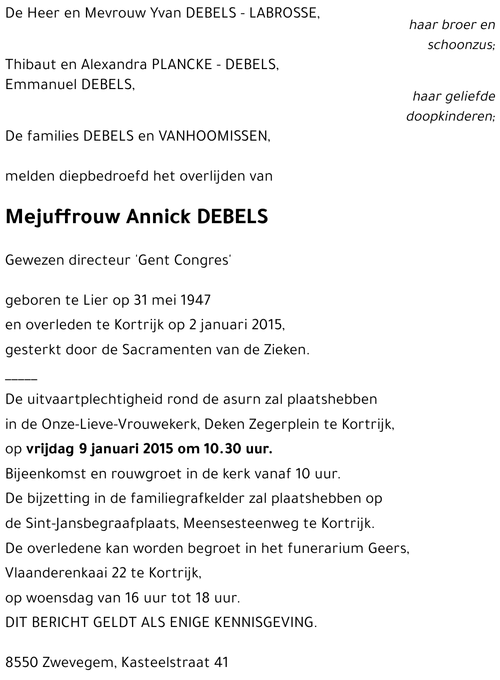 Annick DEBELS