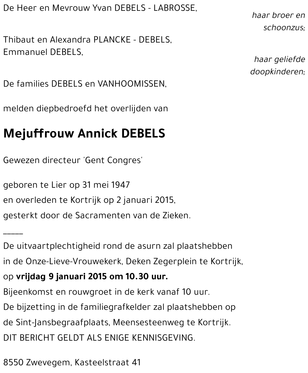 Annick DEBELS