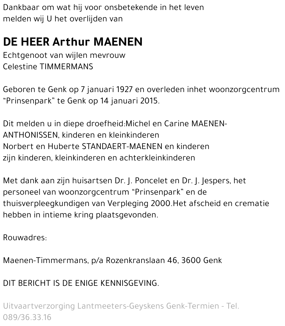 Arthur MAENEN