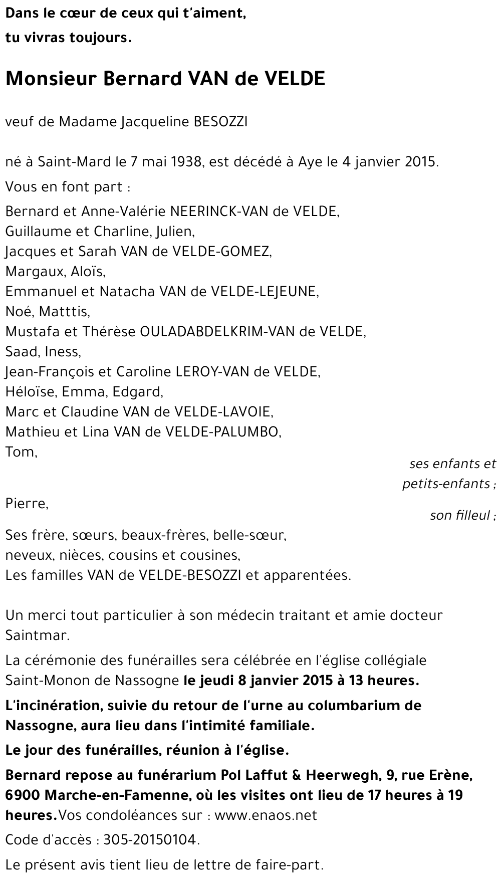 Bernard VAN de VELDE