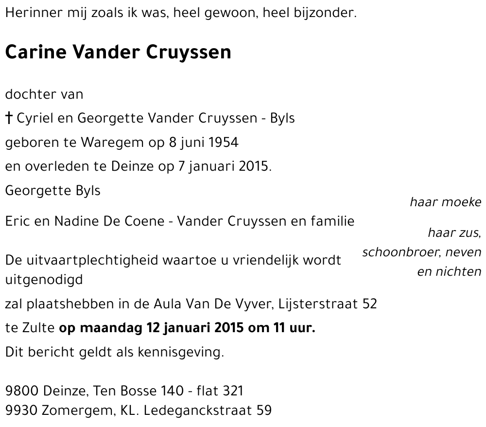 Carine Vander Cruyssen