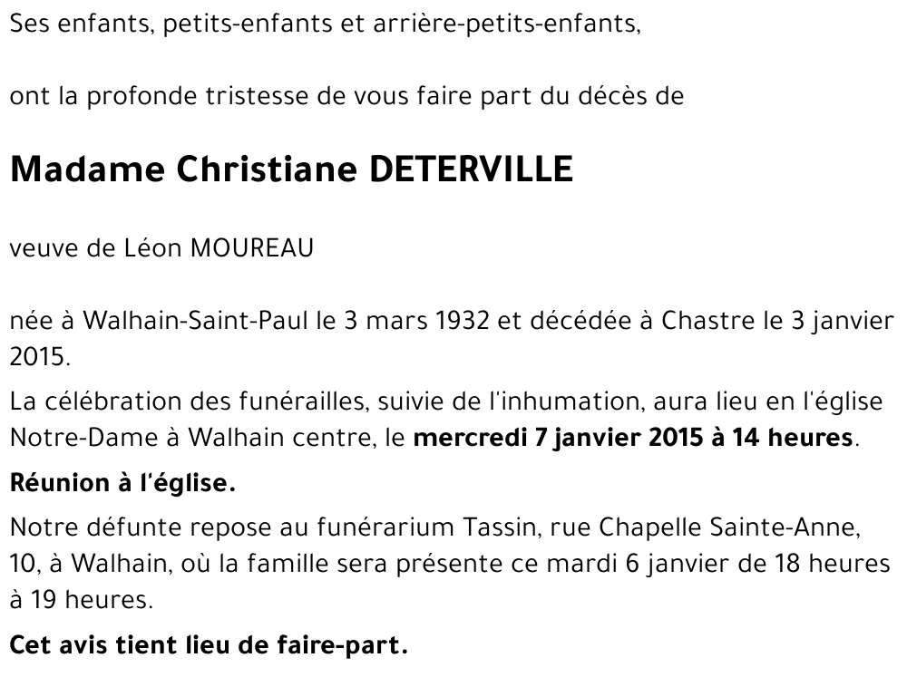 Christiane DETERVILLE