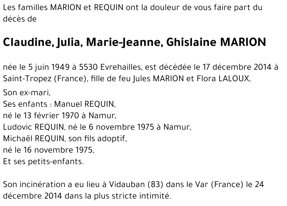 Claudine MARION
