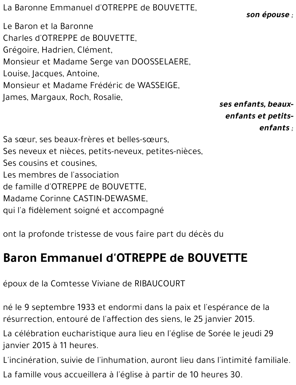 Emmanuel d'Otreppe de Bouvette