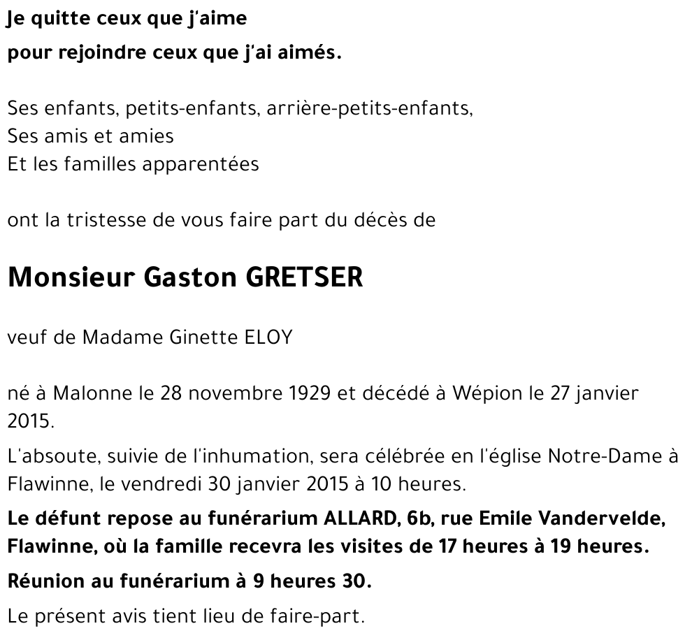 Gaston GRETSER