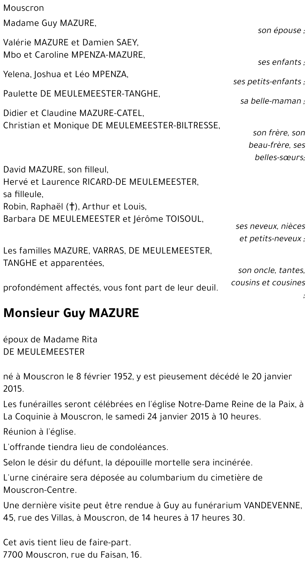 Guy MAZURE