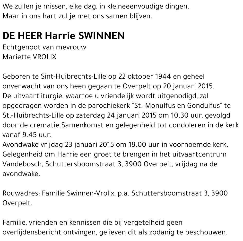 Harrie SWINNEN