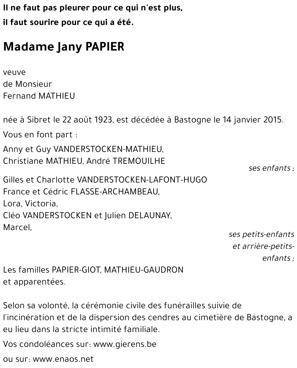 Jany PAPIER