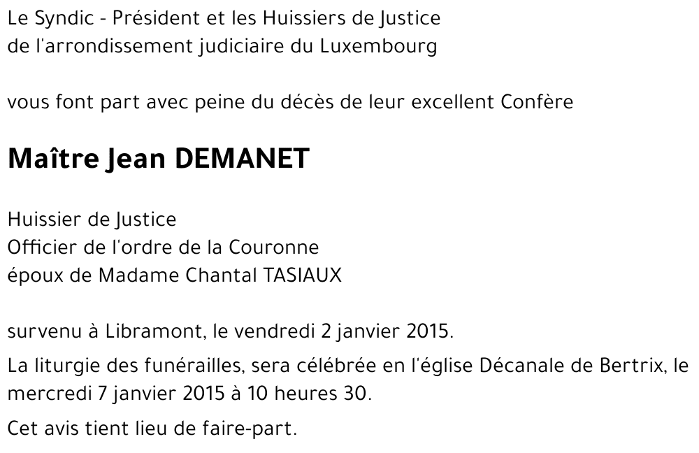 Jean DEMANET