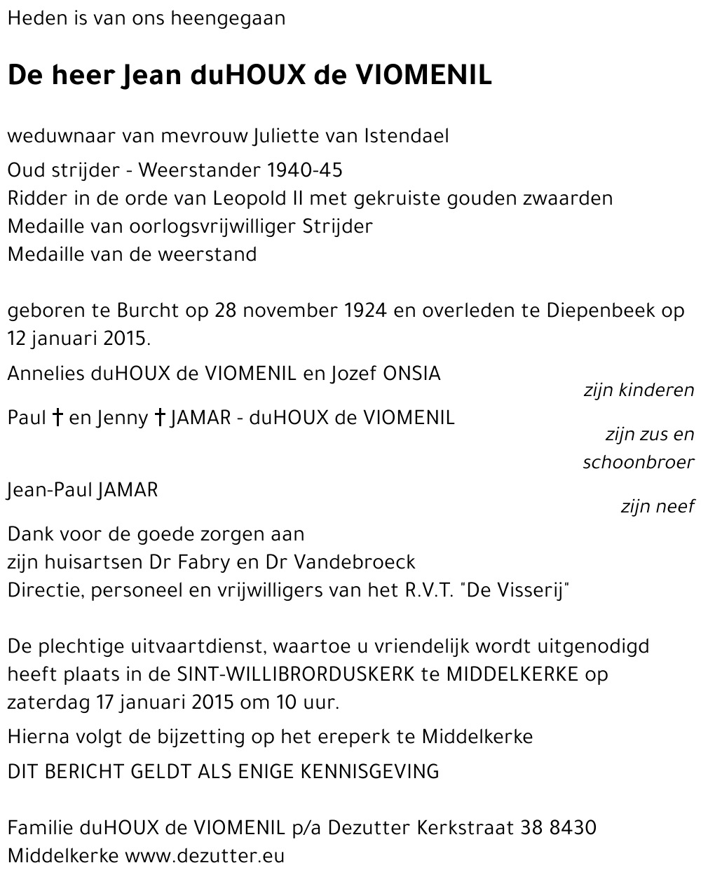 Jean duHOUX de VIOMENIL