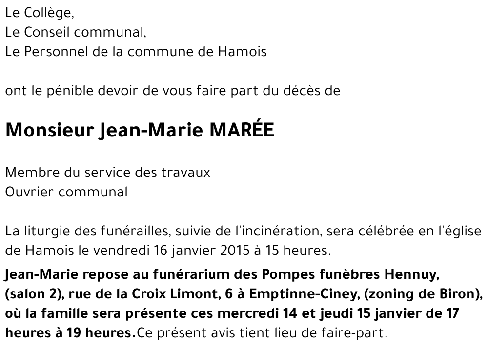Jean-Marie MARÉE