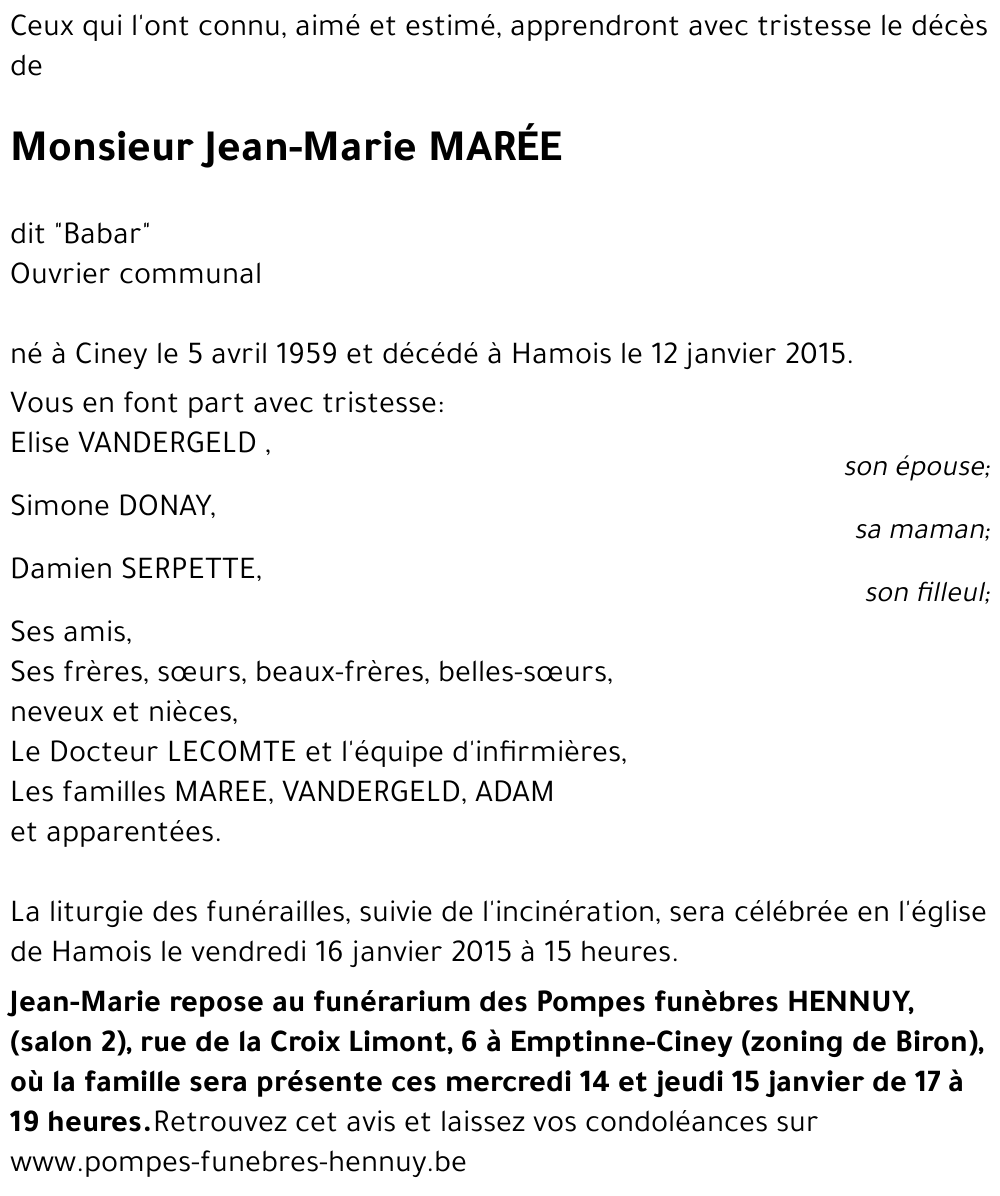 Jean-Marie MARÉE