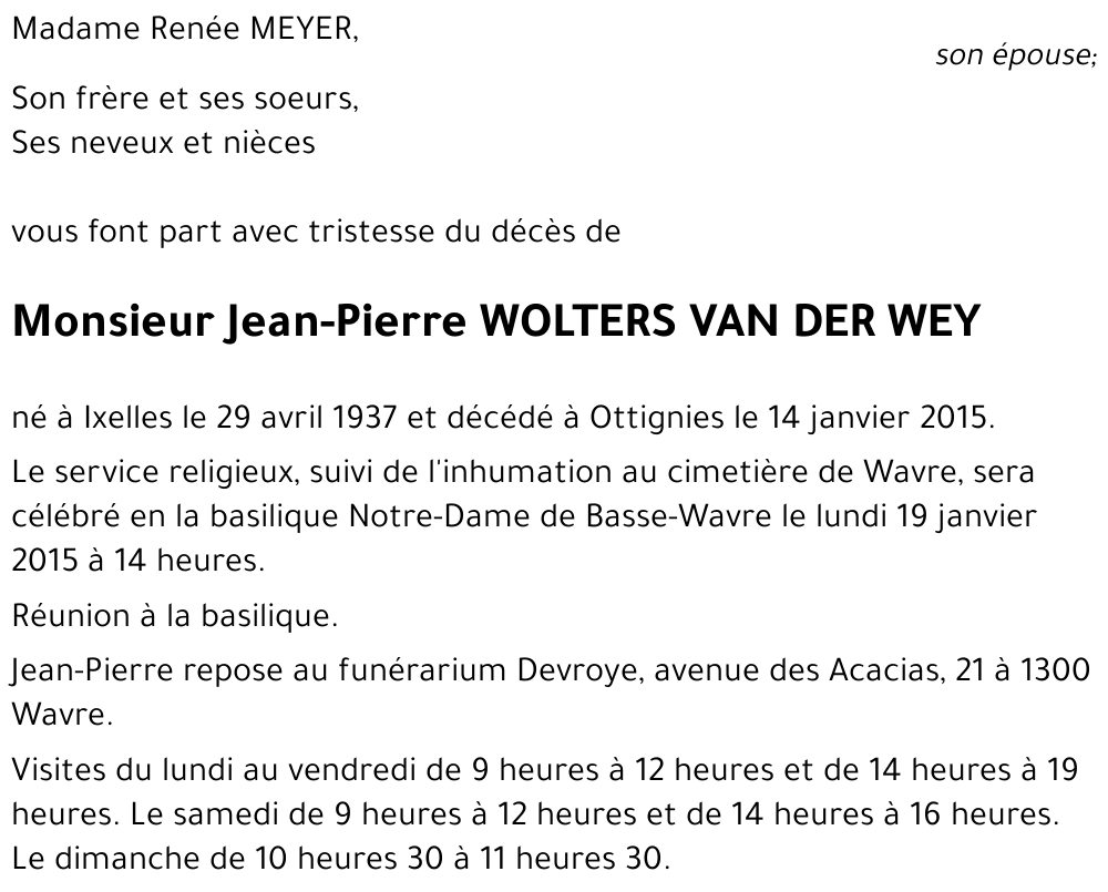 Jean-Pierre WOLTERS VAN DER WEY