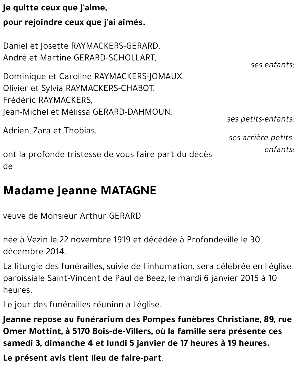 Jeanne MATAGNE