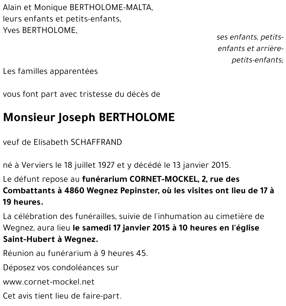 Joseph BERTHOLOME