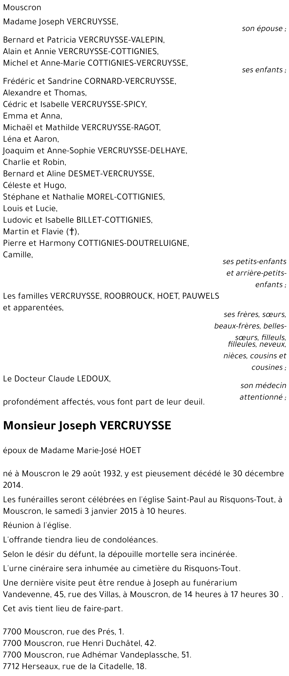 Joseph VERCRUYSSE