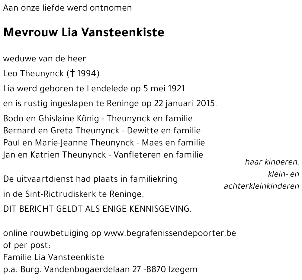 Lia Vansteenkiste