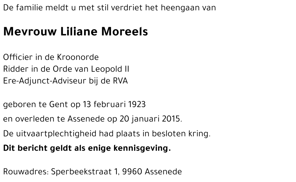 Liliane Moreels