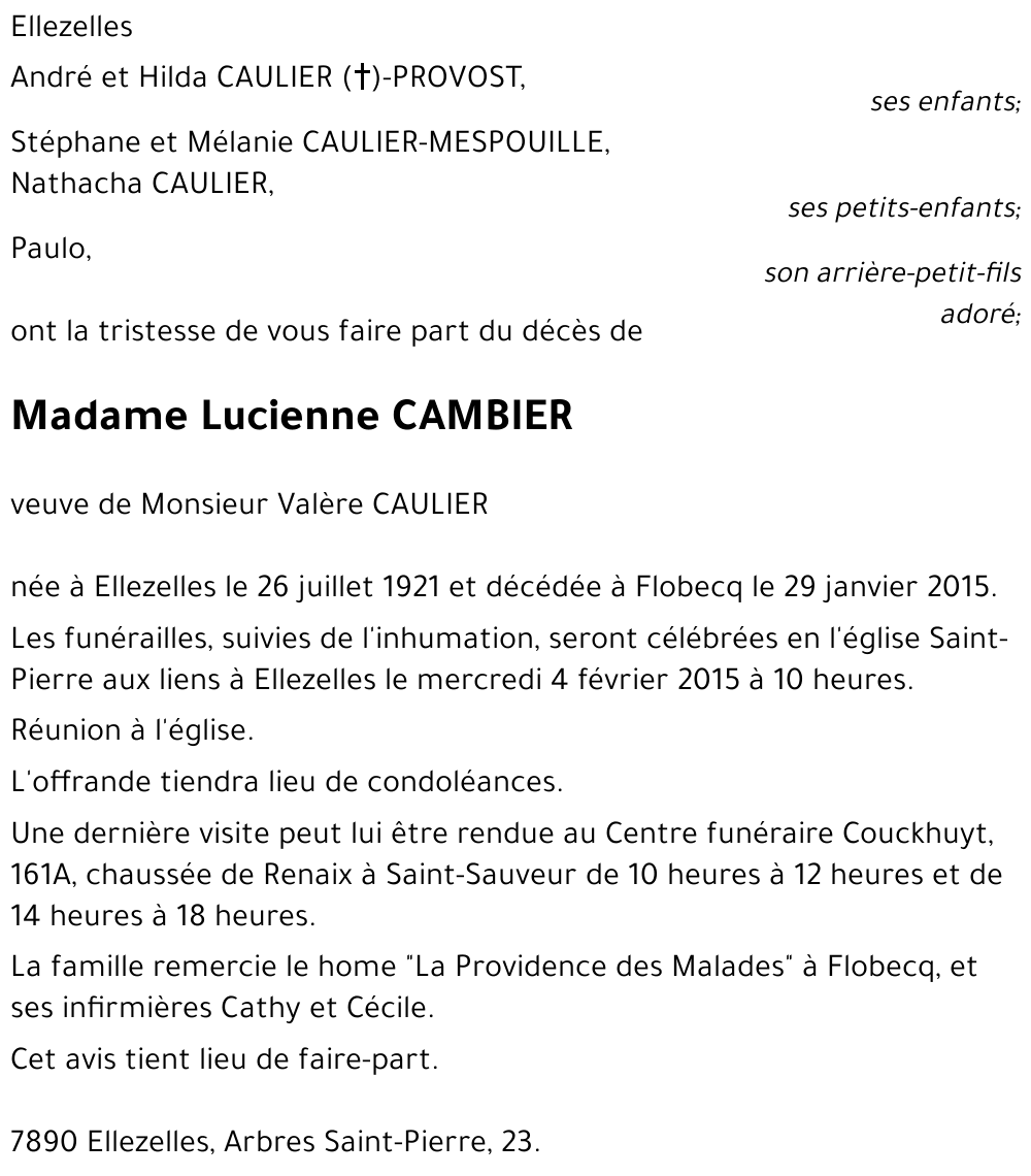 Lucienne CAMBIER