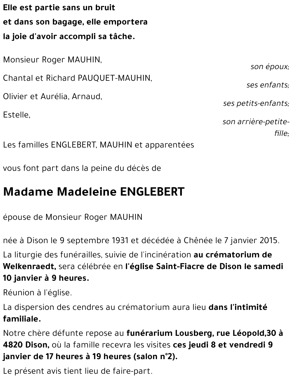 Madeleine ENGLEBERT