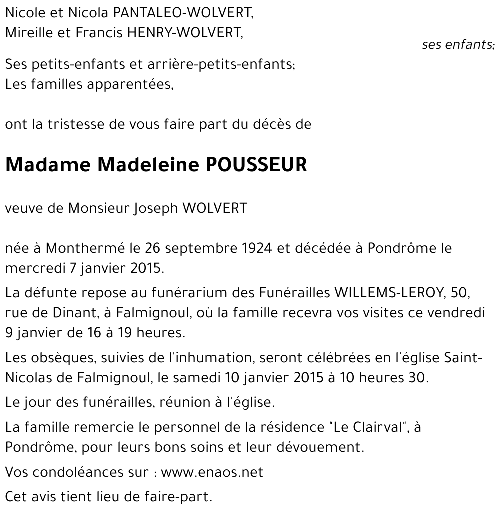 Madeleine POUSSEUR