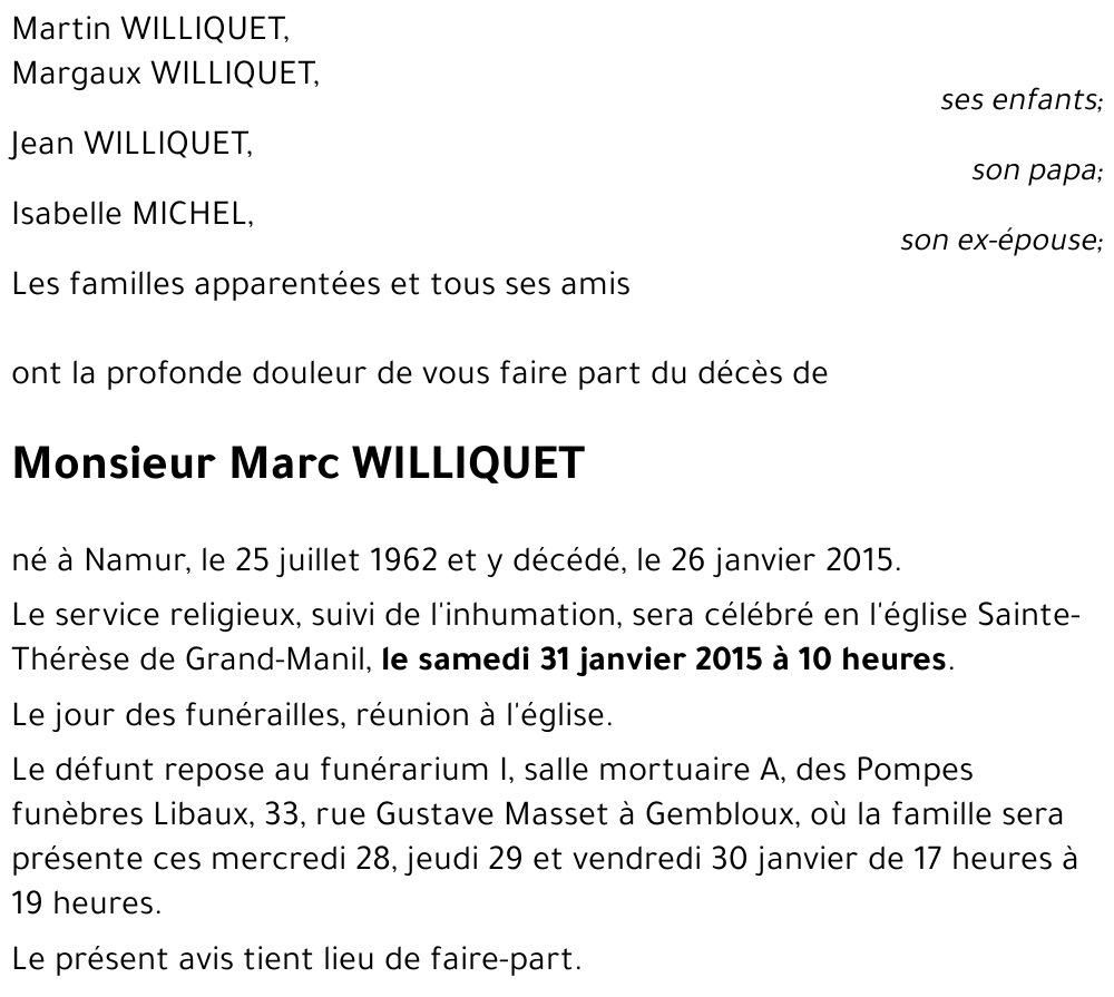 Marc WILLIQUET