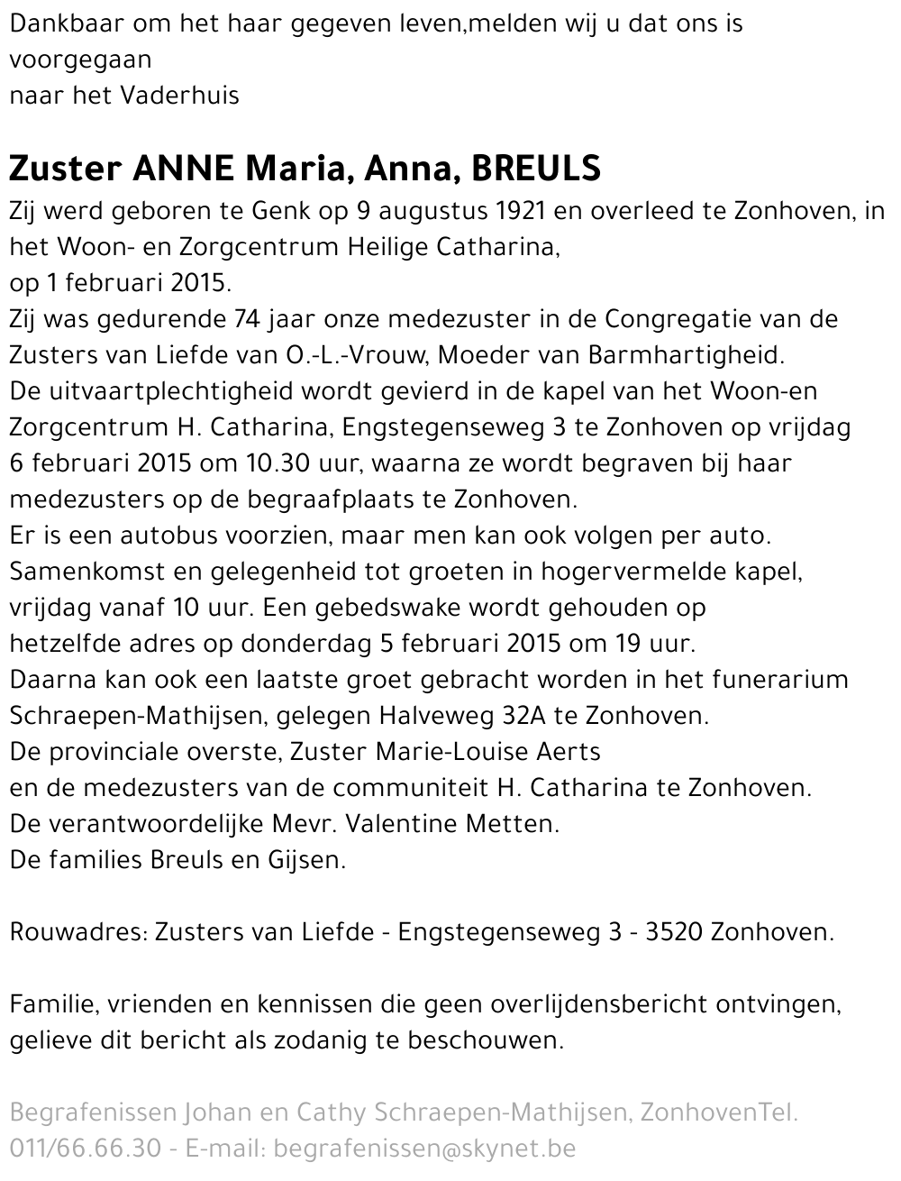 Maria, Antonia, Louisa Vaes