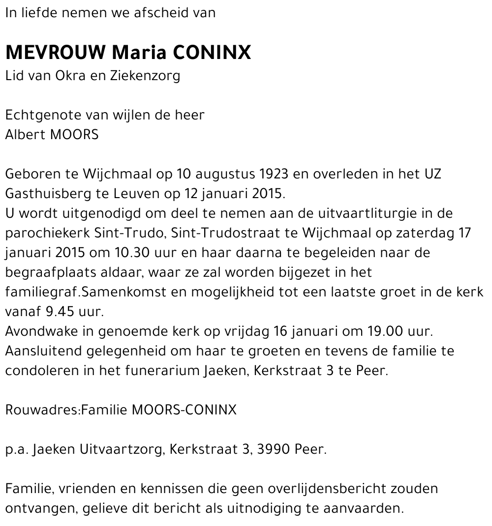 Maria CONINX