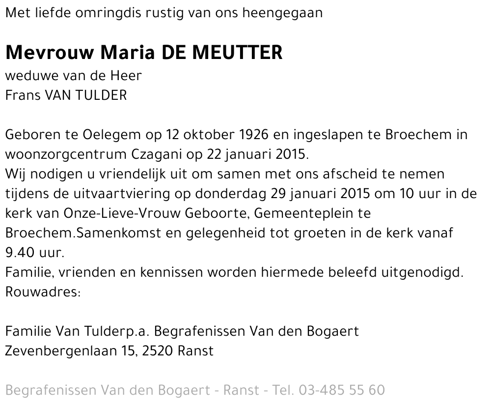 maria de meutter