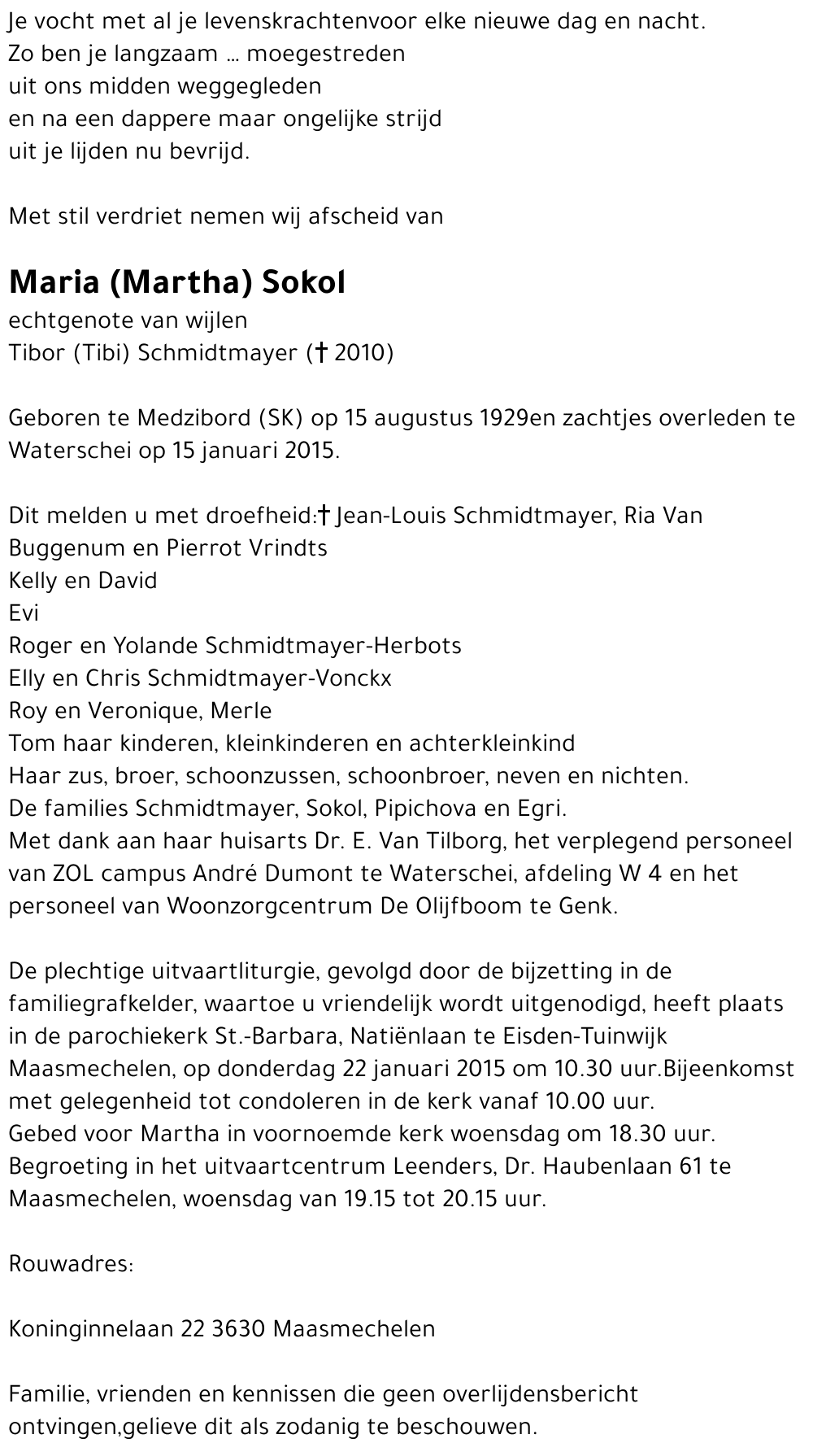 Maria (Martha) Sokol