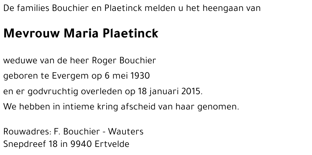 Maria Plaetinck