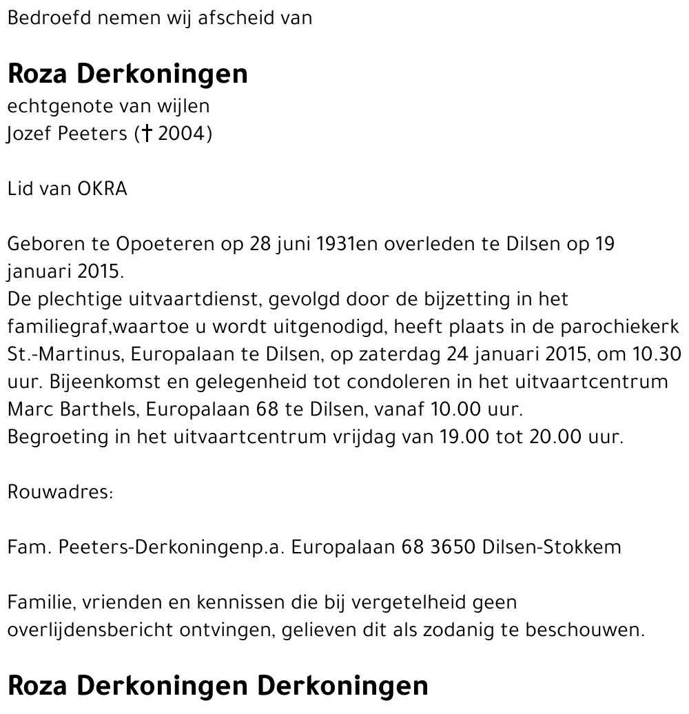 Maria Rosalia Derkoningen