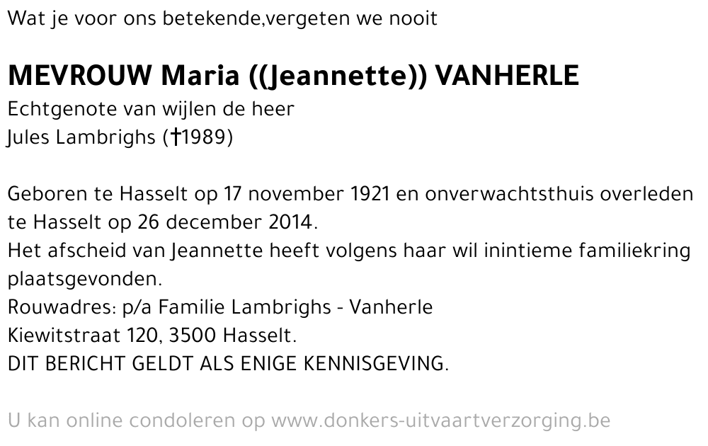 Maria Vanherle