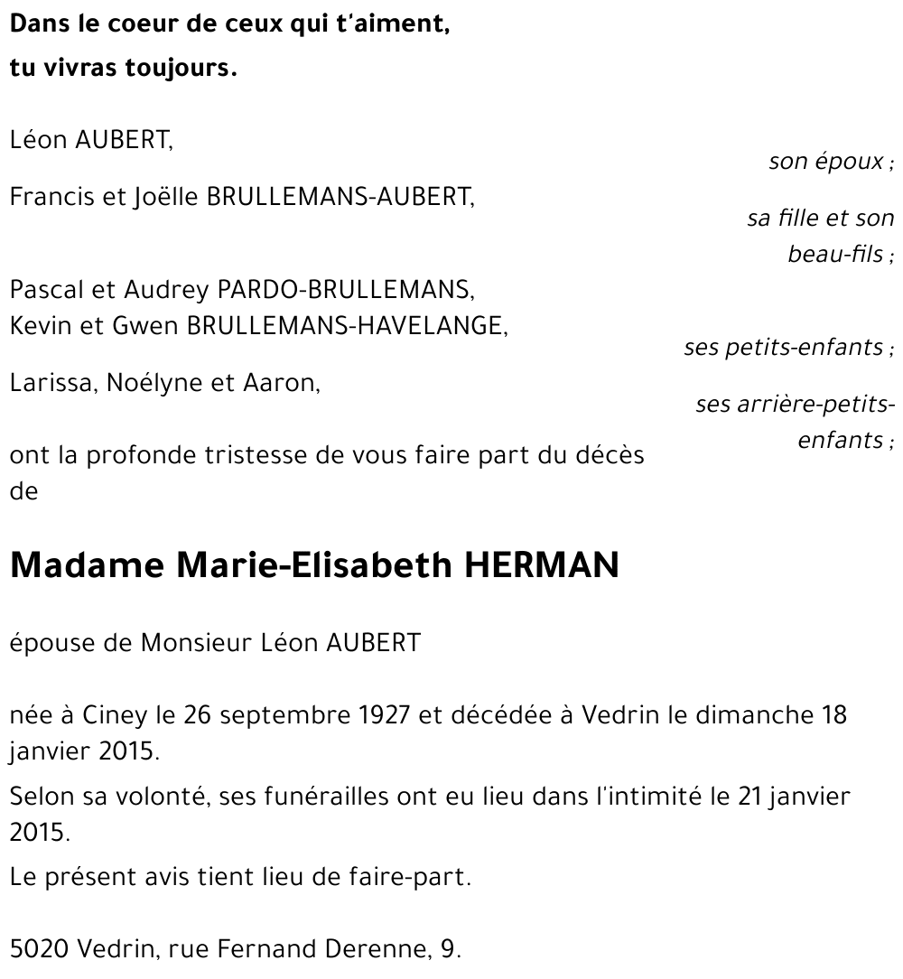 Marie-Elisabeth HERMAN