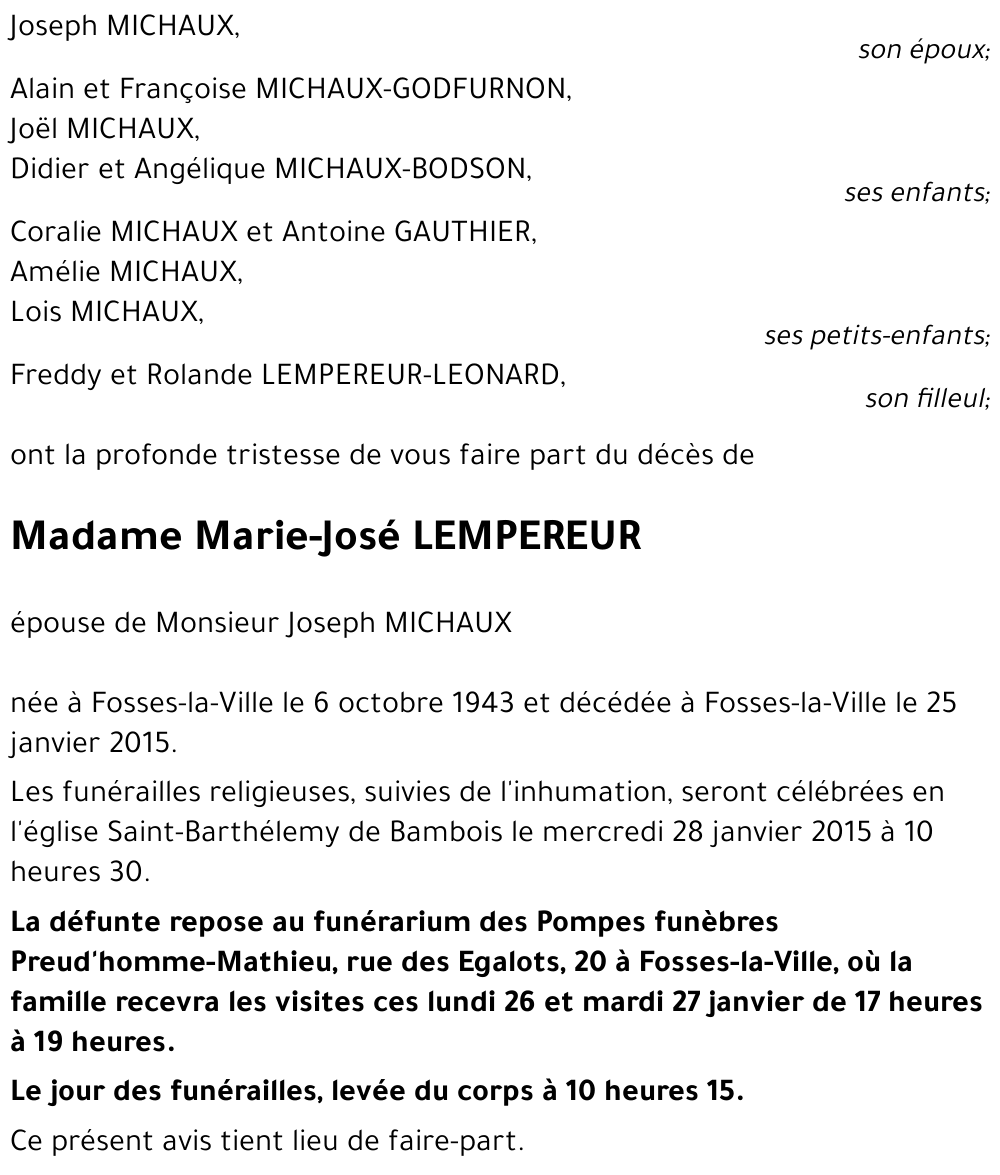 Marie-José LEMPEREUR