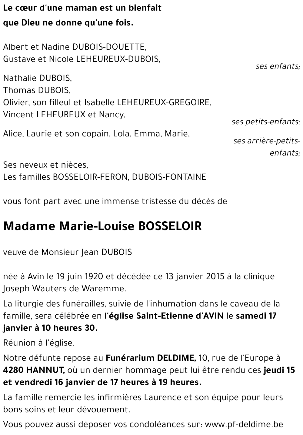 Marie-Louise BOSSELOIR