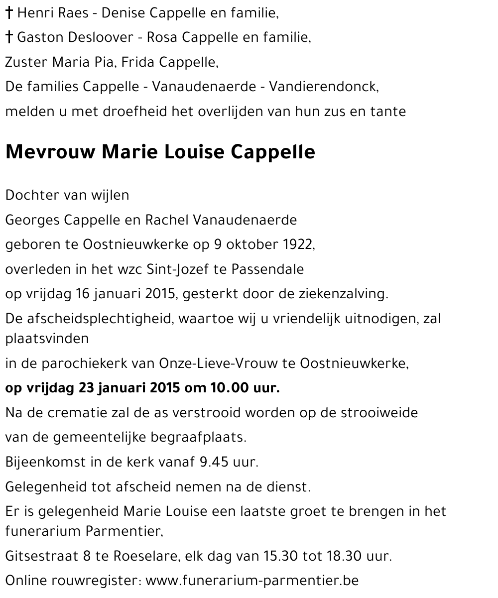 Marie Louise Cappelle