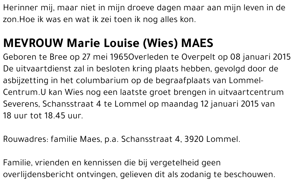 Marie Louise Maes