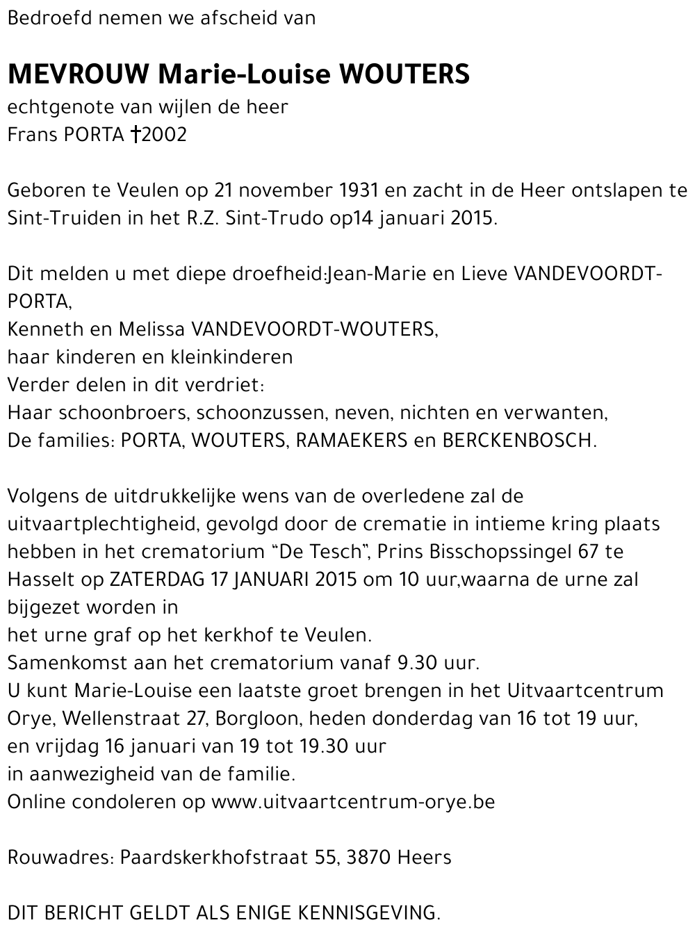 Marie-Louise Wouters